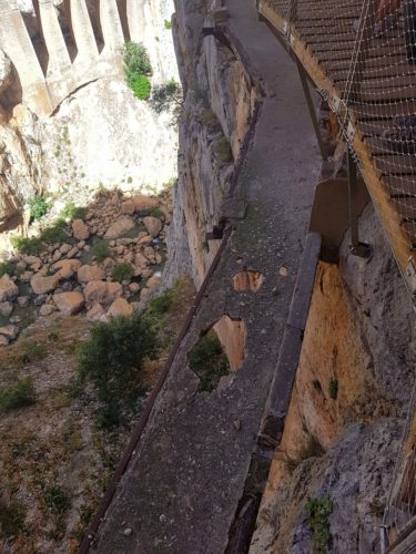 The old path can still be seen in places Caminito Del Rey, Spain