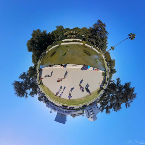 Beverly Hills Sign Tiny Planet 20220928 Los Angeles USA