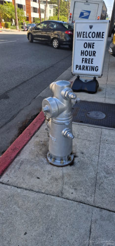 Platinum Fire Hydrants 20220928 Beverly Hills Los Angeles