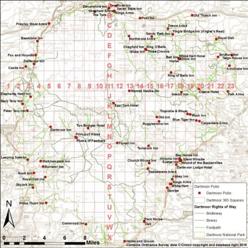 Dartmoor Pubs Map