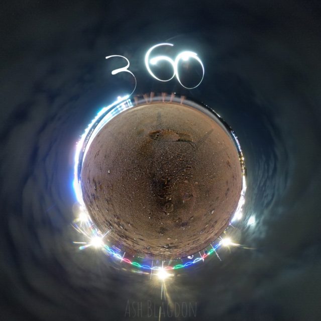 Light painting Paignton beach at night