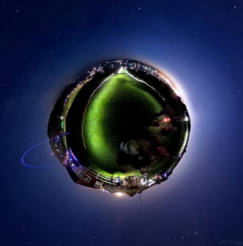 Jenny Cliff, Plymouth, Light Painting Planet