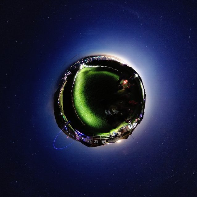 Jenny Cliff, Plymouth, Light Painting Planet