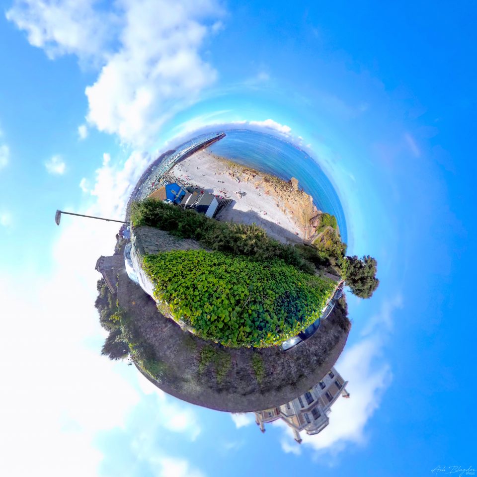 Breakwater Beach, Brixham - Tiny Planet