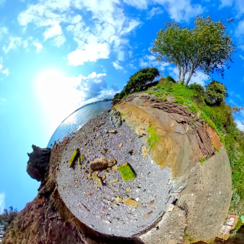 Peaked Tor Cove, Torquay, UK, Tiny Planet