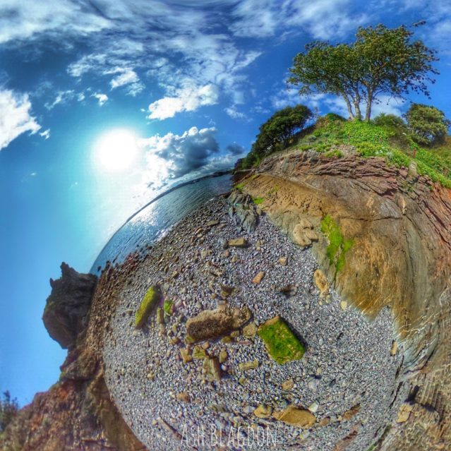 Peaked Tor Cove, Torquay, UK, Tiny Planet
