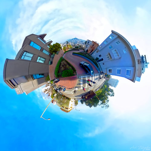 Lombard Street, San Francisco, USA - Tiny Planet Lombard Street, San Francisco, USA - Tiny Planet