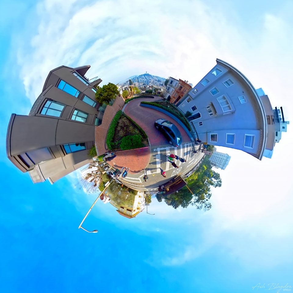 Lombard Street, San Francisco, USA - Tiny Planet