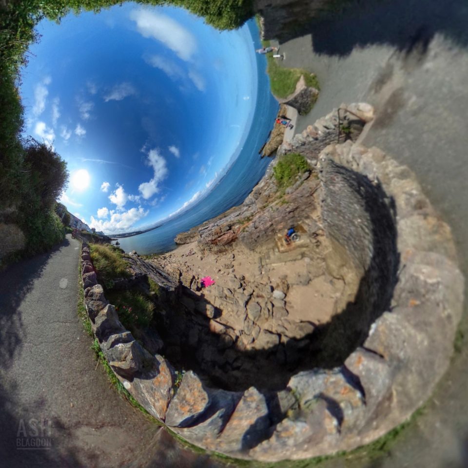 Shoalstone Beach, Brixham, UK - Tiny Planet