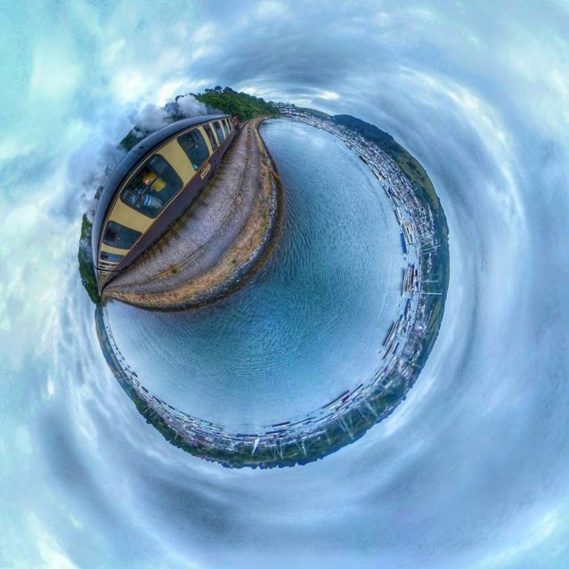 Dartmouth Steam Train, Kingswear, UK - Tiny Planet