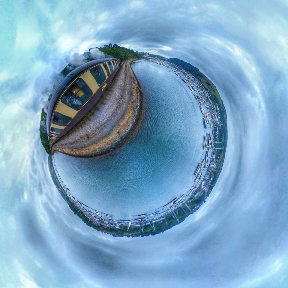 Dartmouth Steam Train, Kingswear, UK - Tiny Planet