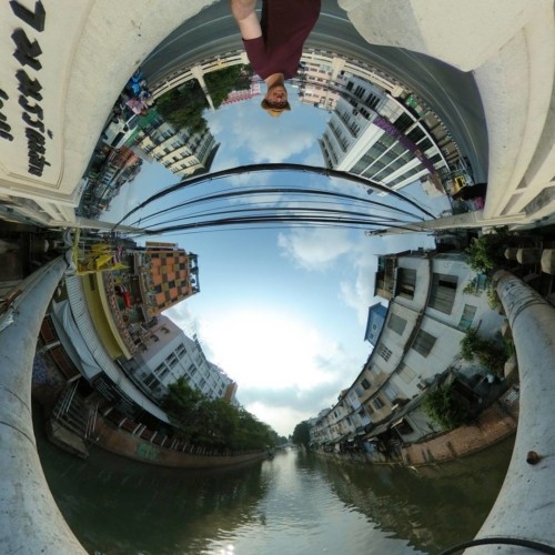 River crossing, Bangkok, Thailand Tiny Planet