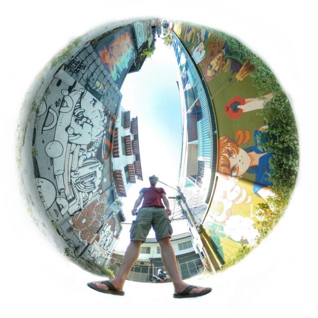 Street art, Chiang Mai, Inverted Planet