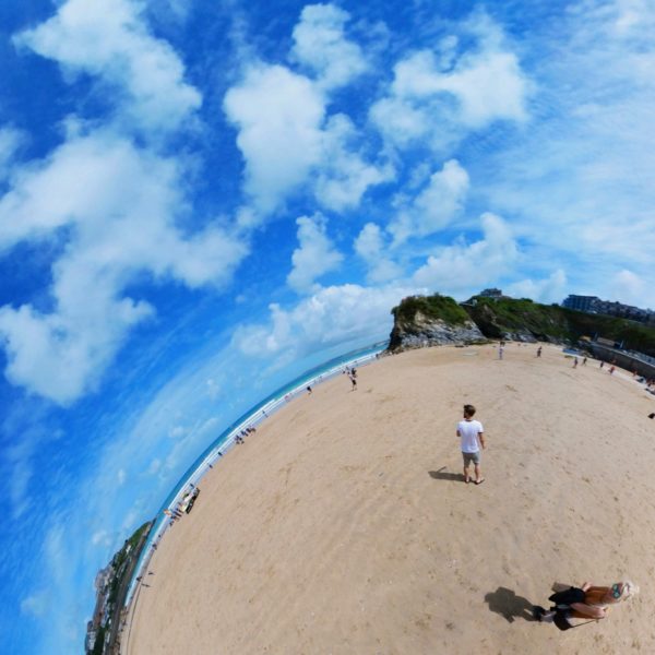 Towan Beach, Newquay, Cornwall, uk Tiny Planet