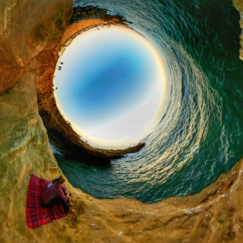 Sunset Cliff, San Diego, USA Inverted Planet