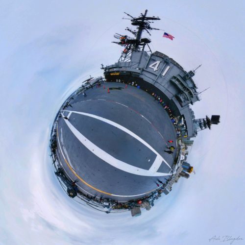 USS Midway, San Diego, USA Tiny Planet