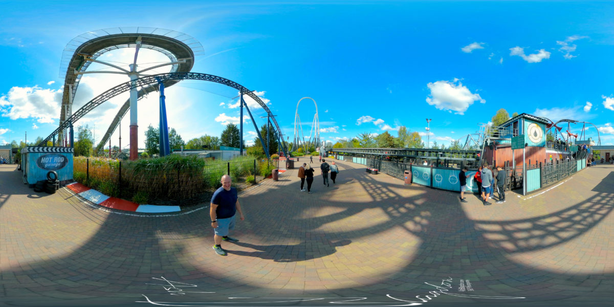 People under rollercoaster