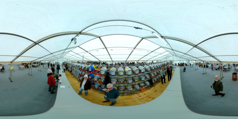 Beer kegs at a Beer festival