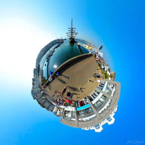 Galleon, Pirate Festival Tiny Planet, Brixham,