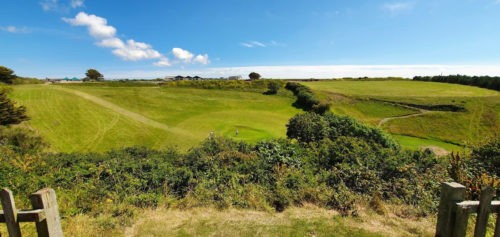 Holywell Bay Golf Club Tee from the eighteenth hole