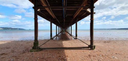 Under Paignton Pier on Paignton Beach 2019