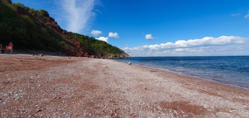 Oddicombe Beach with cliff fall