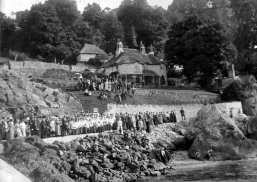 Opening of the Breakwater 1889. Babbacombe Beach, Torquay - History