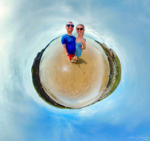 Porth Beach Tiny Planet