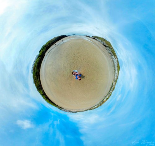 Porth Beach Tiny Planet