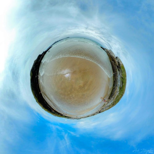 Porth Beach Tiny Planet