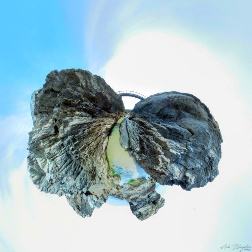 Porth Beach Tiny Planet