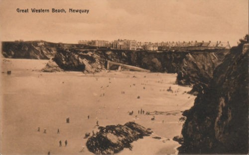 Great Western Beach, Newquay, Cornwall, History c.1910