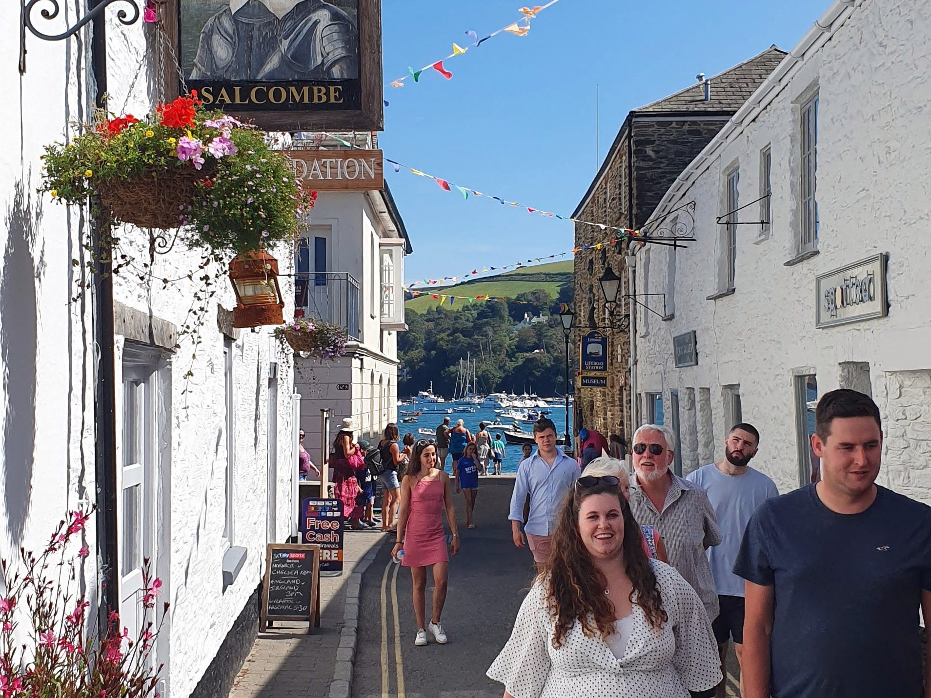 Looking toward river next to a pub