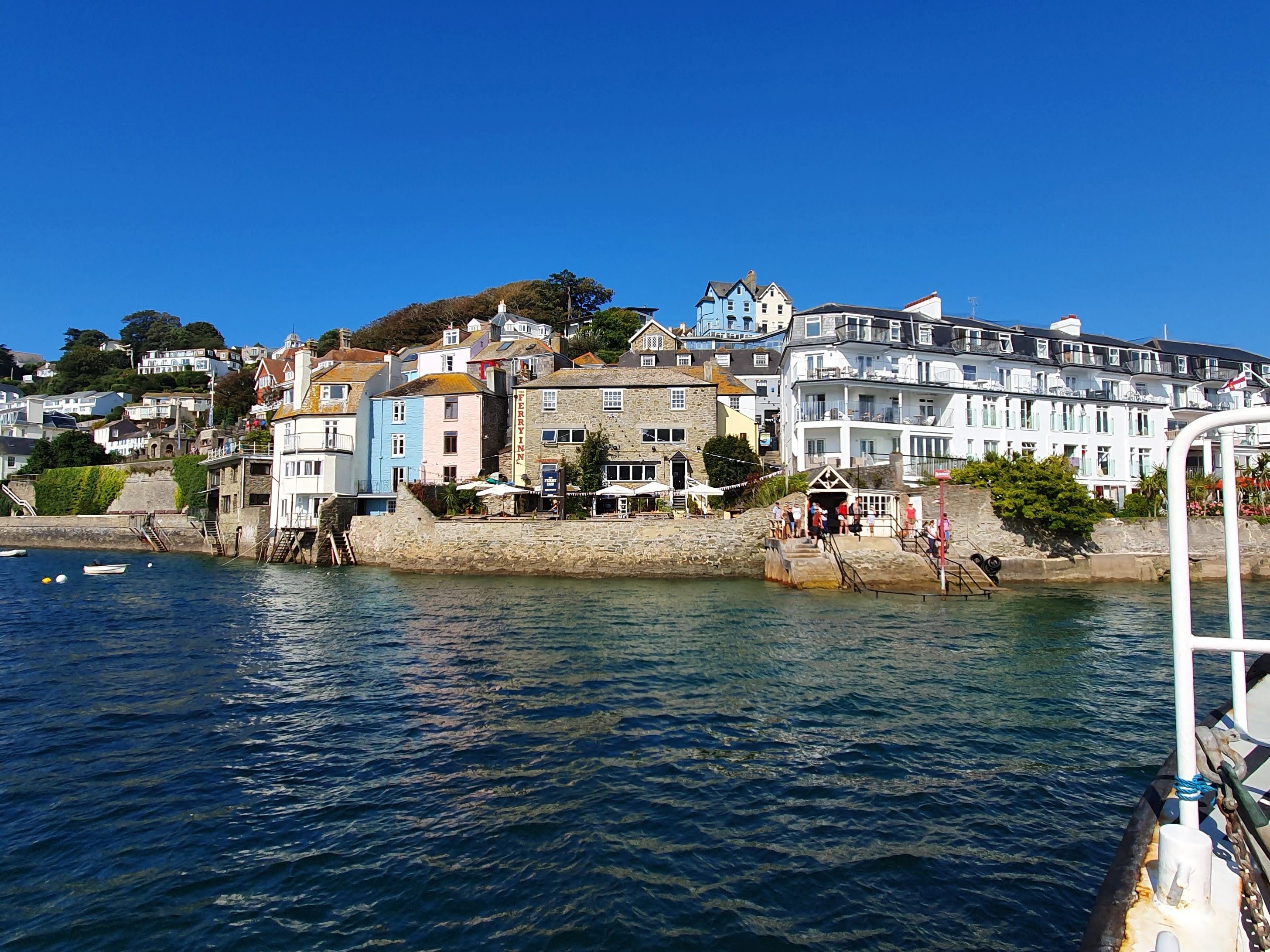 View of Victorian houses from the ferry Salcombe