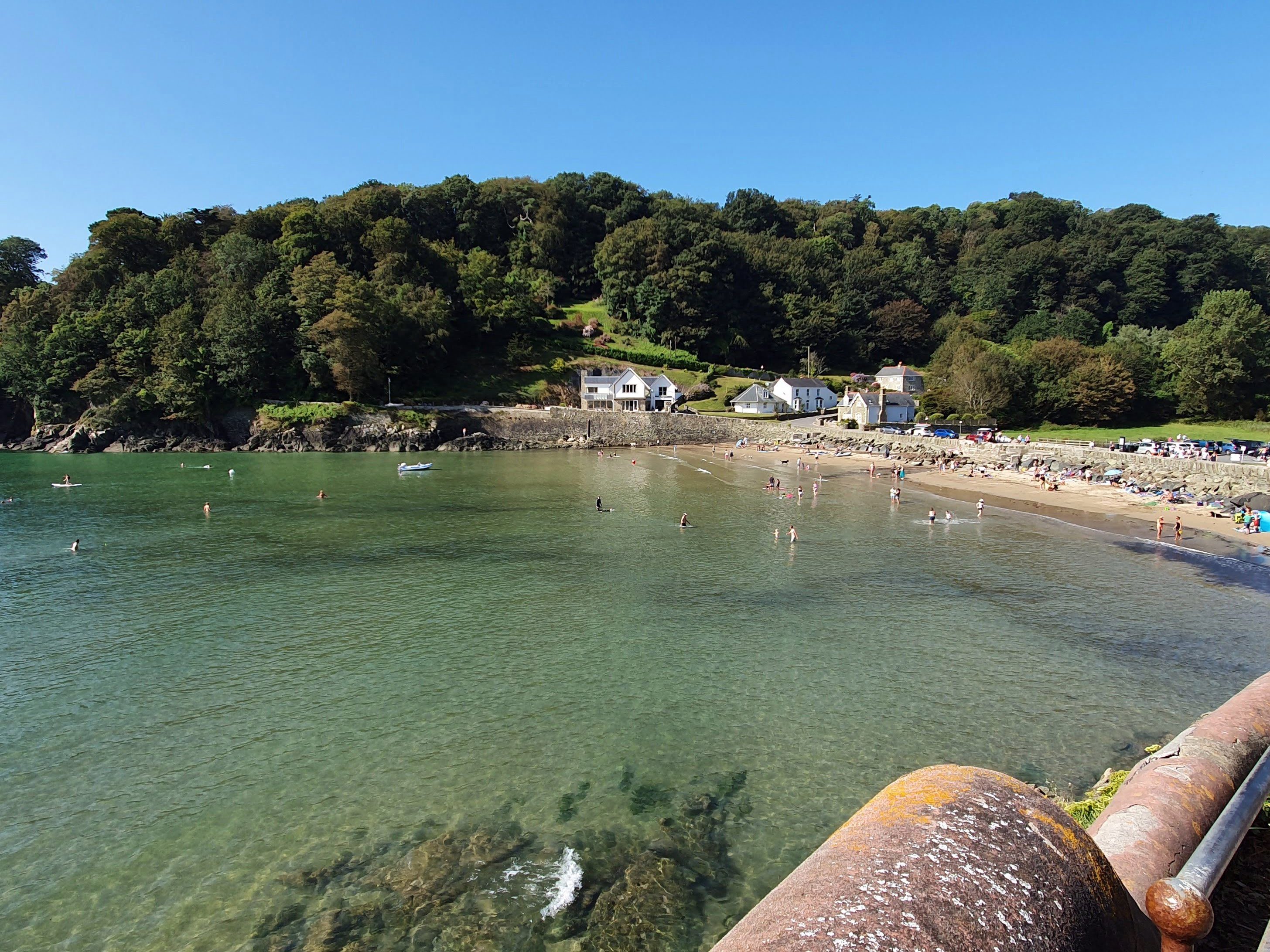 Looking down on a beach