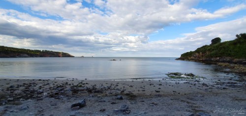 Brixham beach with blue sky