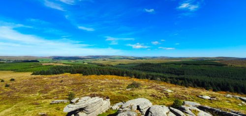 Blue skies on top of Dartmoor