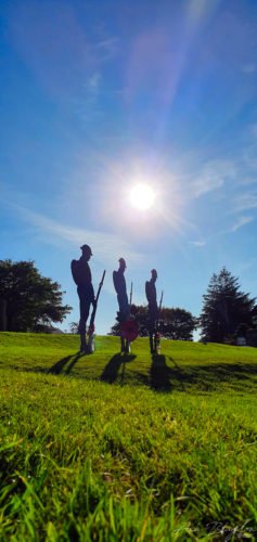 Silhouette of soldiers Memorial, Princetown Dartmoor Standard