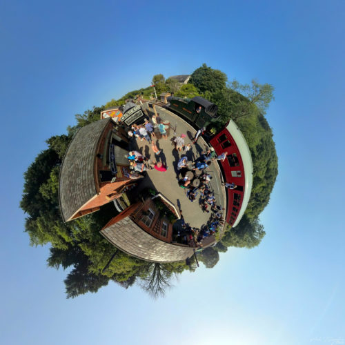 Rails and Ales Tiny Planet 20230527, Staverton Station, South Devon Railway (2)