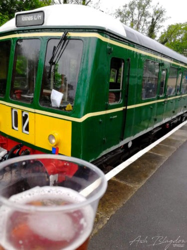 Diesel train pulling into platform 2019, South Devon Railway Totnes, Staverton Standard
