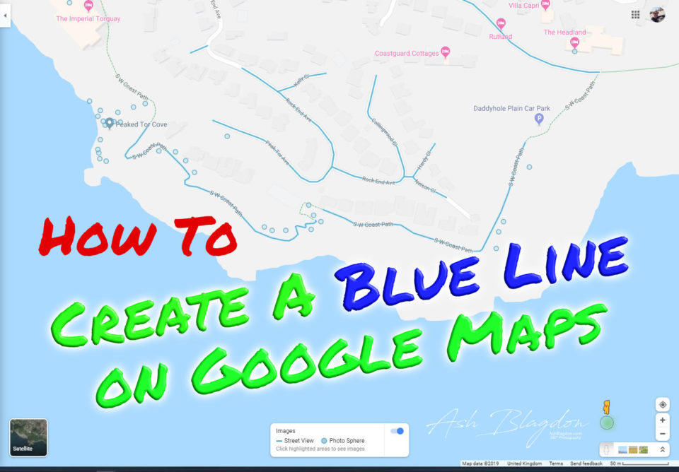 How to create a blue line on Google Maps