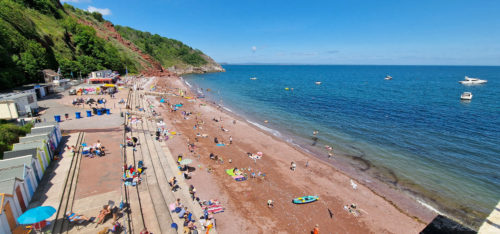 Oddicombe Beach from Babbacombe Cliff Railway 20220528 Torquay
