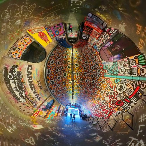 Graffiti Tunnel Inverted Planet 20240218, Leake Street Arches, London (1)