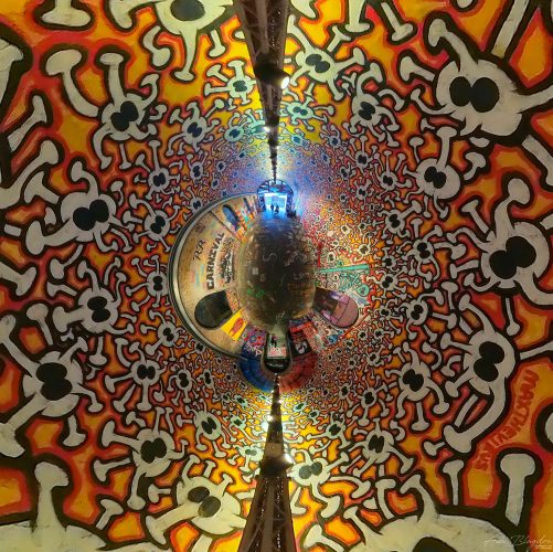 Graffiti Tunnel Tiny Planet 20240218, Leake Street Arches, London (1)