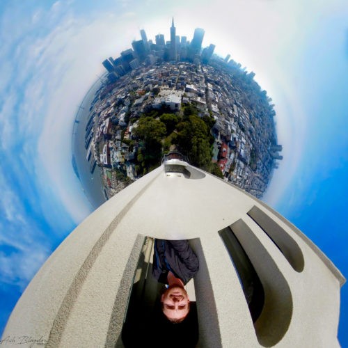 Coit Tower, San Francisco, USA - Tiny Planet