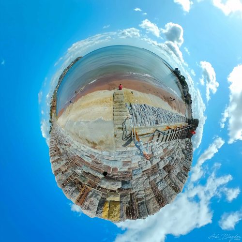 Livermead Beach Torquay 2019 Tiny Planet web