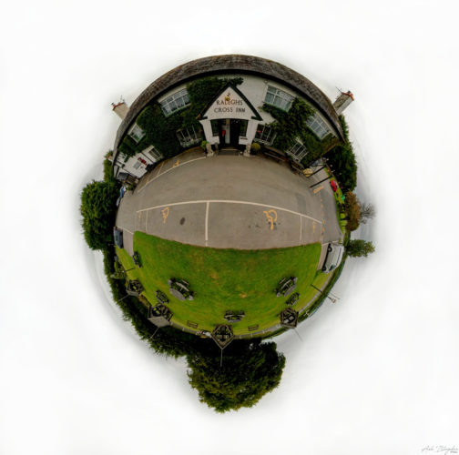 Raleghs Cross Inn Tiny Planet 20240818, Watchet, Exmoor (1)