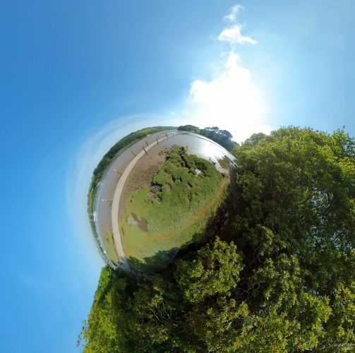 Tidal Road Tiny Planet Aveton Gifford 2020 1 web