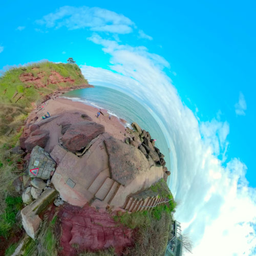 Maidencombe Beach Tiny Planet 2021 Torquay 1 web