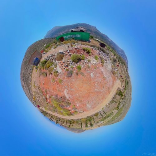 Modern Art Musclecar on Container 20220625 Crete Greece Tiny Planet 1 Modern Art Musclecar on Container 20220625 Crete Greece Tiny Planet 1